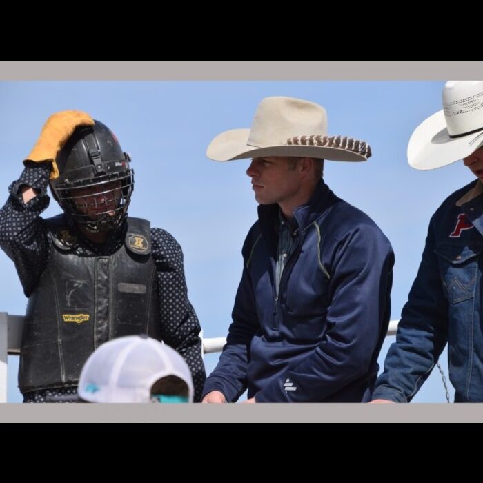 Joe Frost (center) recently hosted a Bull Riding School at Panhandle State. —Photo by Taylor Jacobson