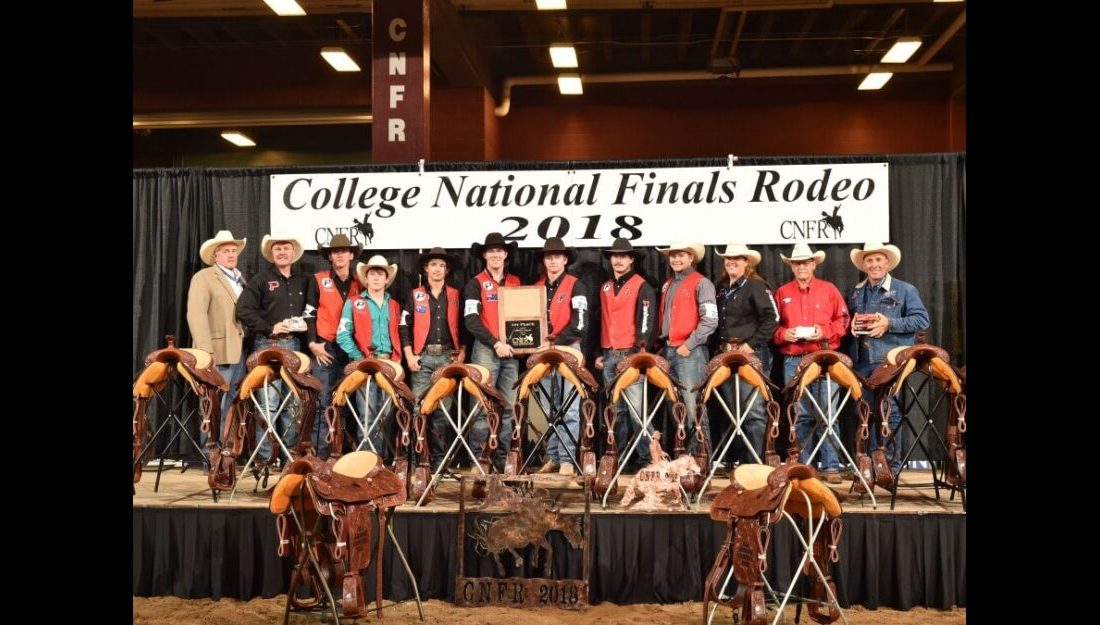 The Panhandle State Men's Rodeo team secured the University's second consecutive National Title on Saturday night, June 16th at the CNFR in Casper, Wyo. This championship took the University's tally to seven with previous titles in 1997, 1998, 2000, 2004, 2013, 2017, and now 2018. —Photo by Dan Hubbell