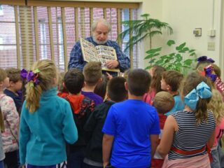 Tony Hardman reads to Elementary Students — Photo by Danae Moore