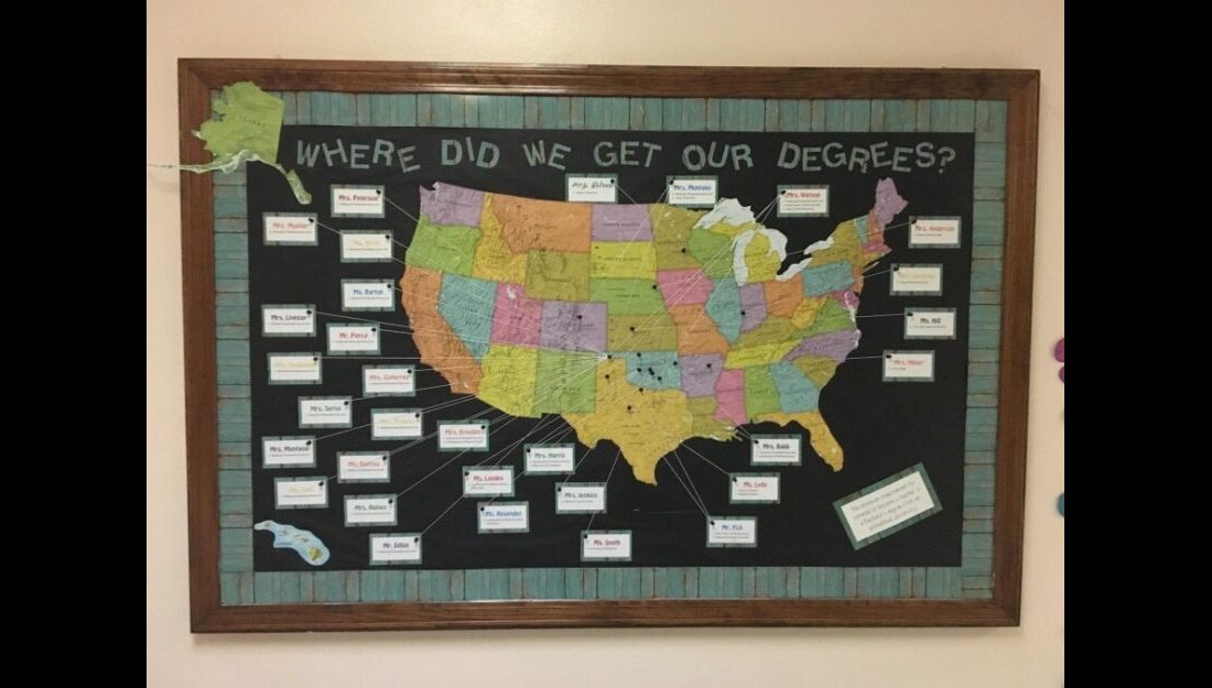 Map of Location of Education Degrees — Courtesy Photo
