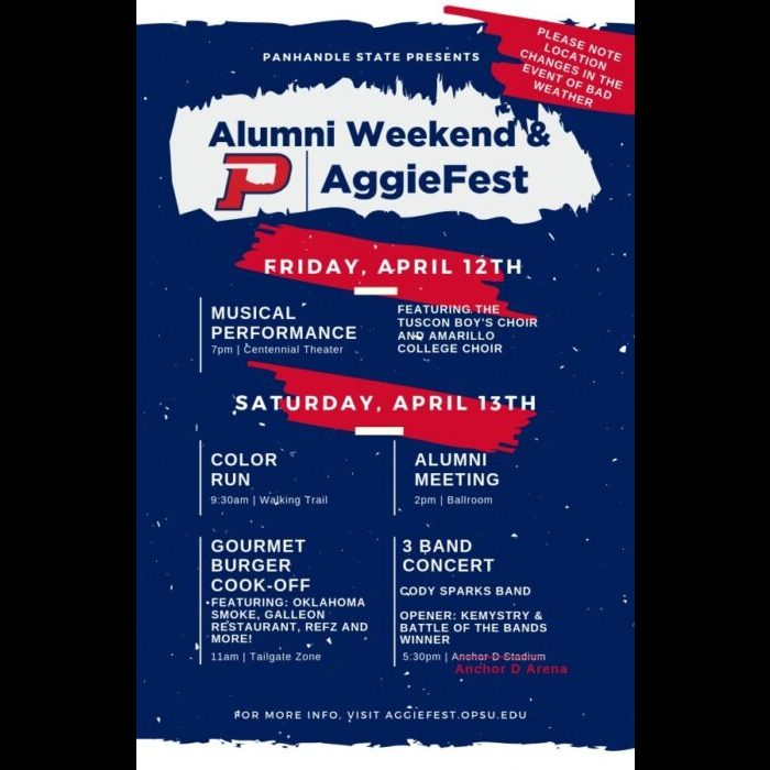 AggieFest schedule of events.