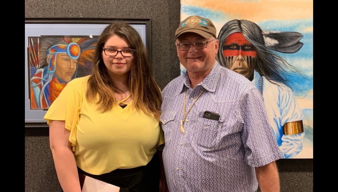 Carly Pryor (left) and Bryon Test were selected to exhibit artwork at the 48th Annual Trail of Tears Art Show and Sale in Tahlequah, Okla. — Courtesy photo