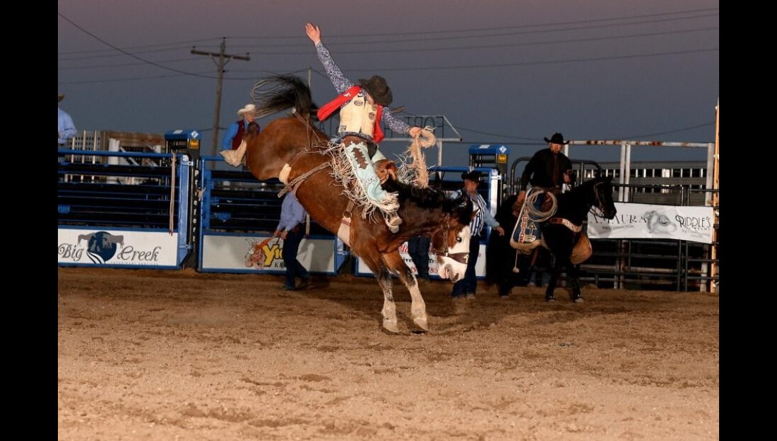 Jade Taton had an excellent weekend at the Fort Hays Rodeo this past weekend winning two events and the All-Around title. —Photo by Dale Hirschman