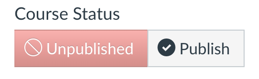 Course Status Unpublished