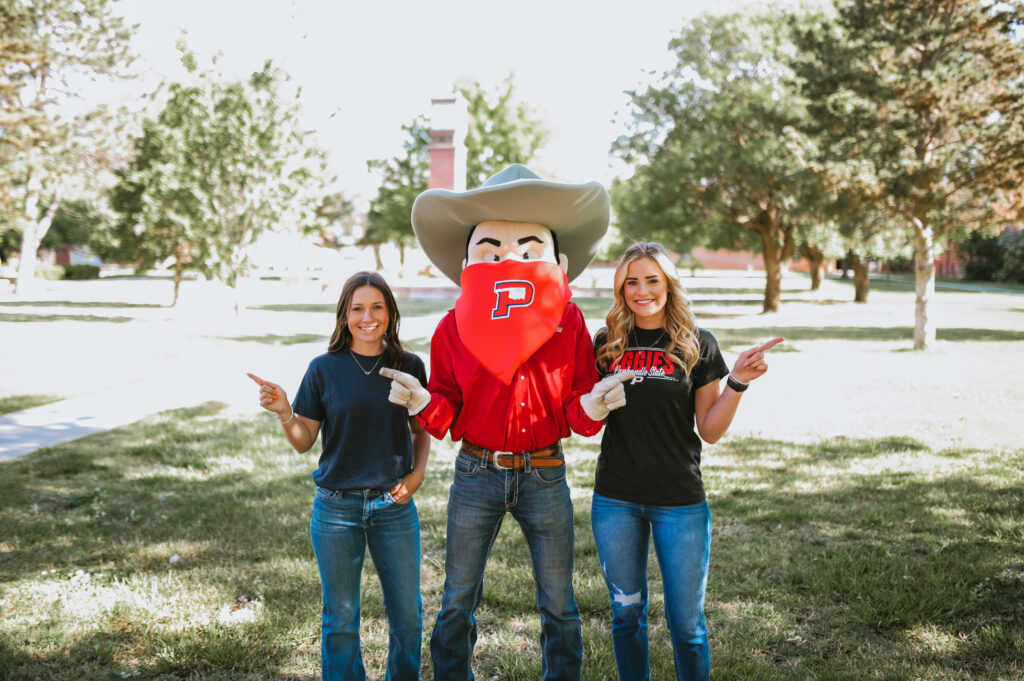 Two Students with Dan the Man